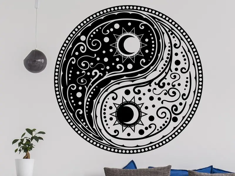 Sticker mural Symboles et Figures Yin-Yang Univers résultat en situation gros plan Sticker Yin-Yang Univers