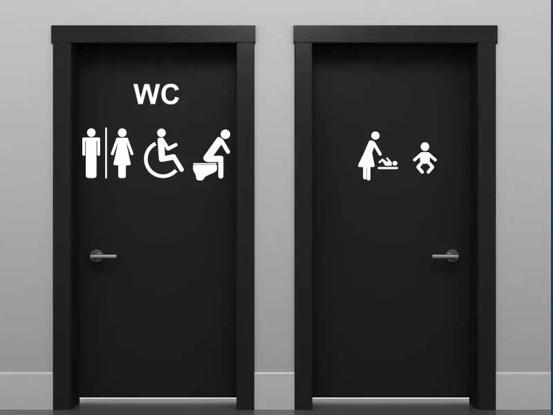 Autocolante de parede WC Sinalização 6 símbolos