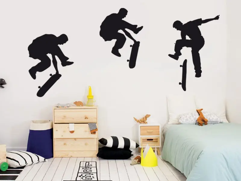 Sticker mural Pack 3 Skate résultat en situation