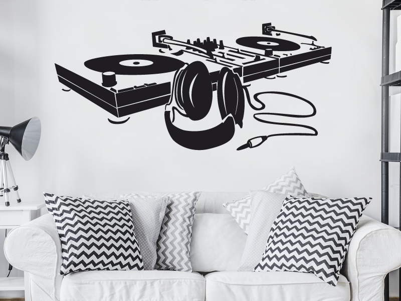 Sticker mural Platine DJ résultat en situation