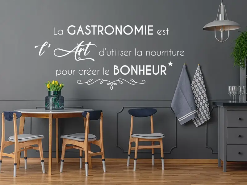 Sticker mural Textes & Recettes Citation La Gastronomie résultat en situation Sticker Citation La Gastronomie