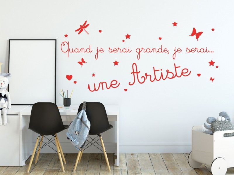 Sticker mural Quand je serai grande... résultat en situation