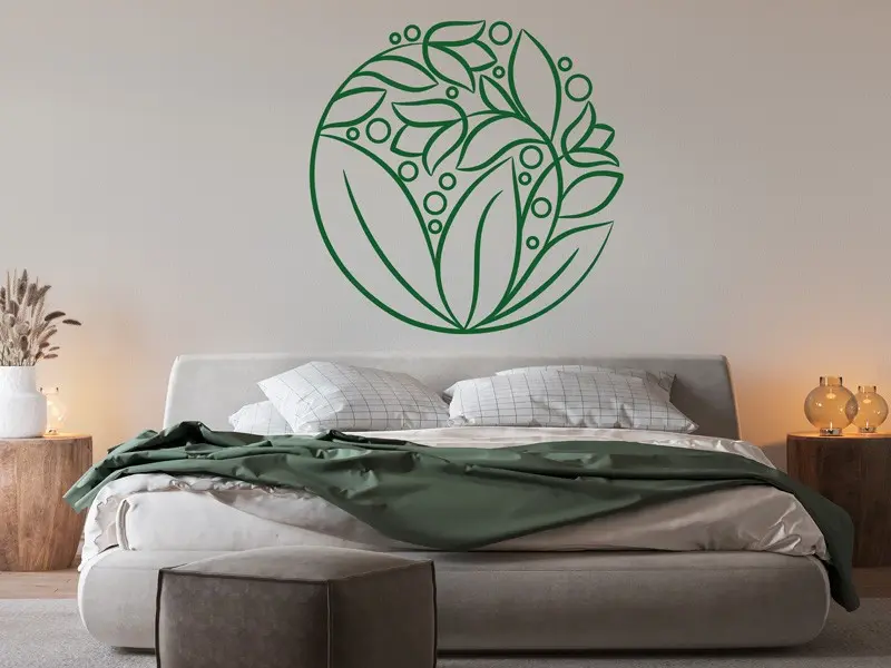 Sticker mural Stickers muraux fleurs Fleurs Tulipes résultat en situation Sticker Fleurs Tulipes