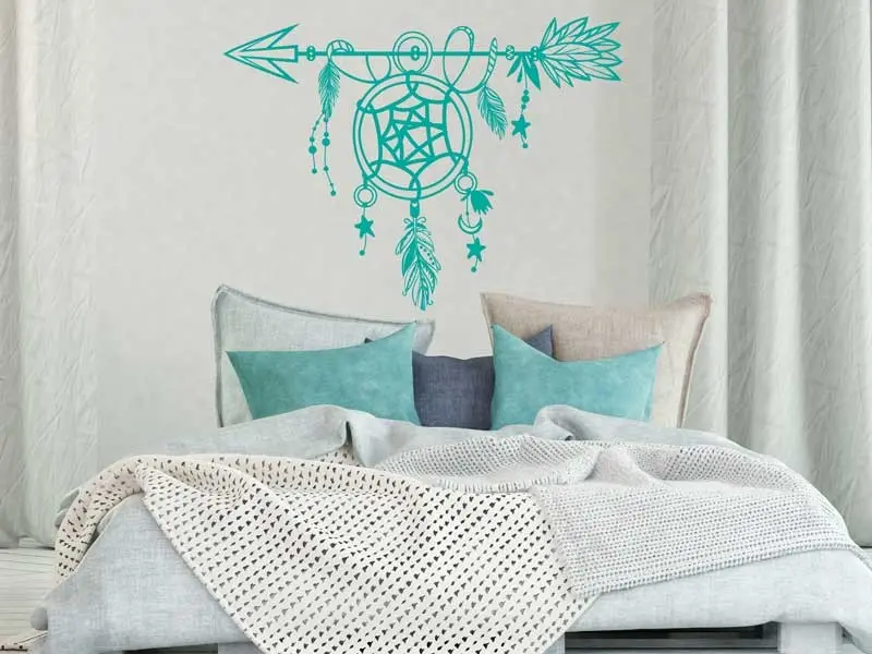 Sticker mural Autres Zen Capteur de Rêves Flêche Boho résultat en situation Sticker Capteur de Rêves Flêche Boho