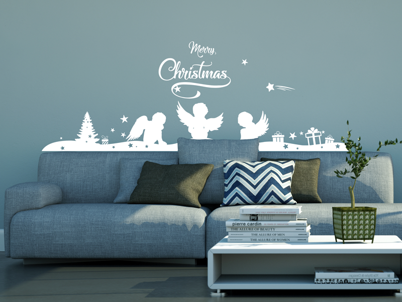 Autocolante de parede Faixa Anjos de Natal