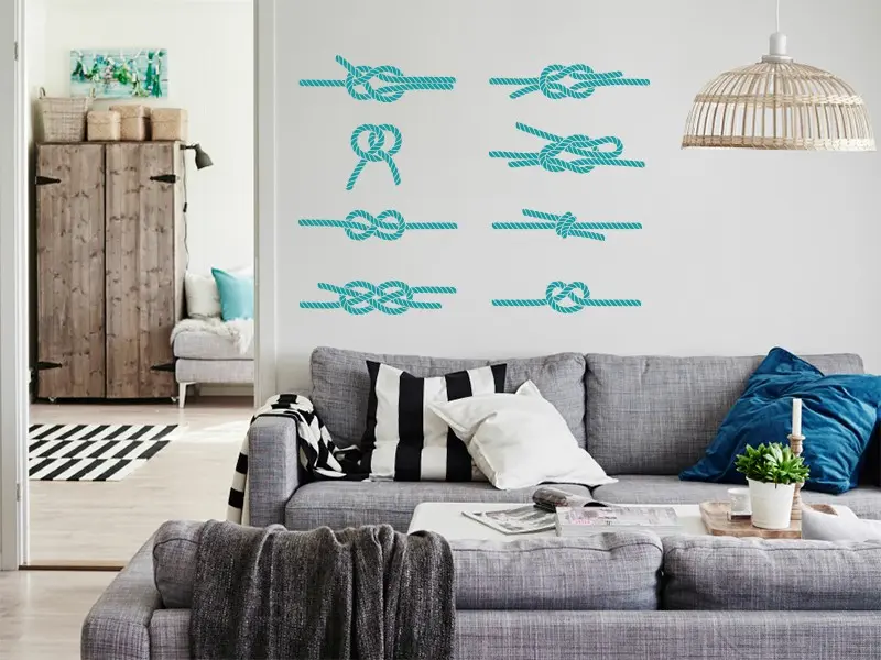 Sticker mural Avions & Bateaux Noeuds Marins résultat en situation Sticker Noeuds Marins