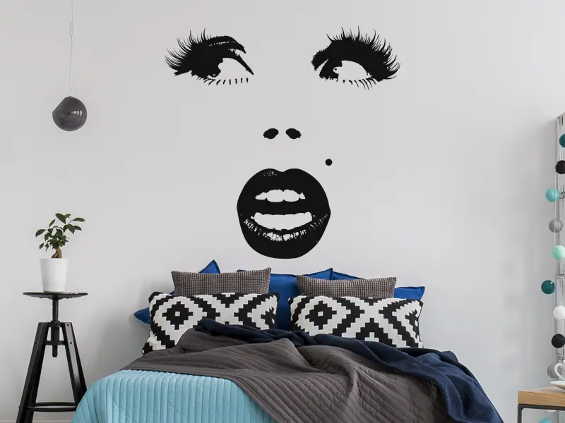 Sticker mural Pop Art Visage Original Pop résultat en situation Sticker Visage Original Pop