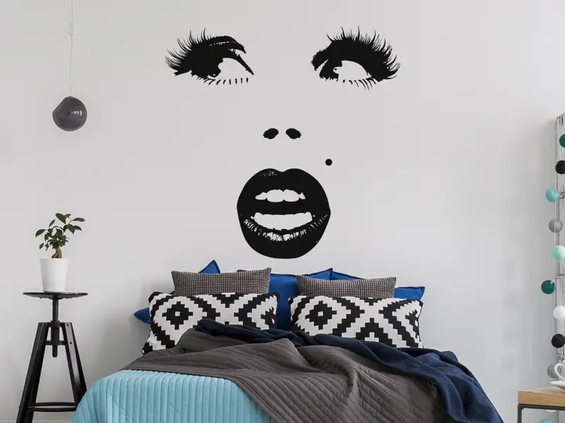 Sticker mural Visage Original Pop résultat en situation Sticker mural Visage Original Pop résultat en situation