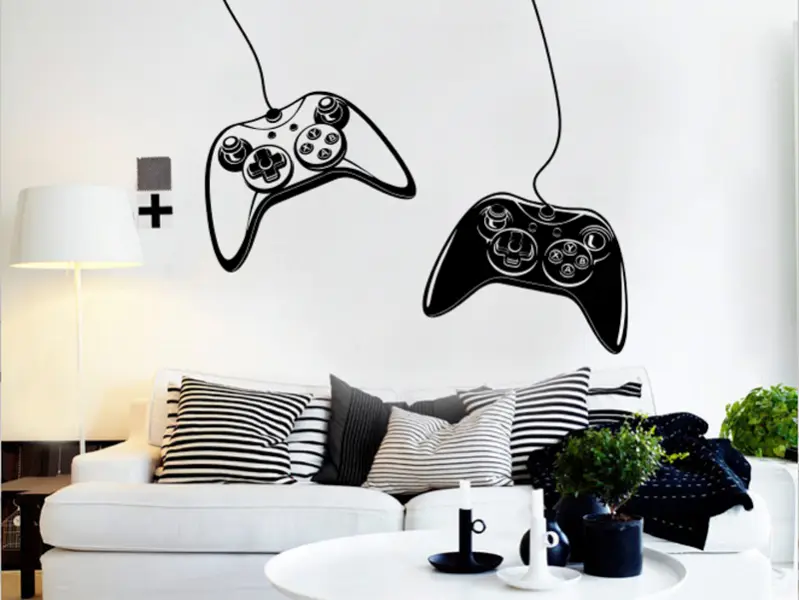 Sticker mural Autres jeux Manettes Jeux Video résultat en situation Sticker Manettes Jeux Video