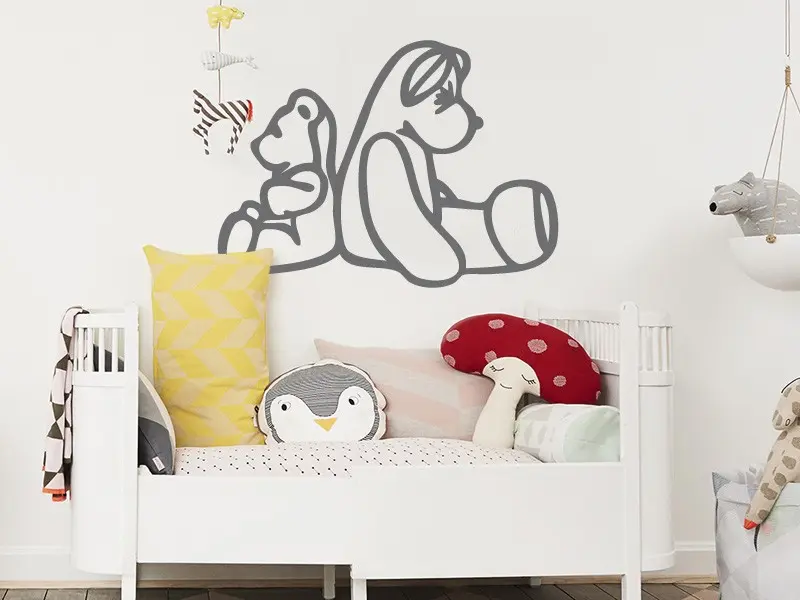 Sticker mural Stickers Bébé Ourson 3 résultat en situation Sticker Ourson 3