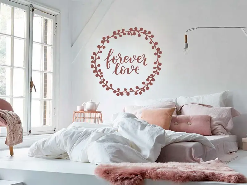 Sticker mural Citations d'Amour Forever Love résultat en situation Sticker Forever Love
