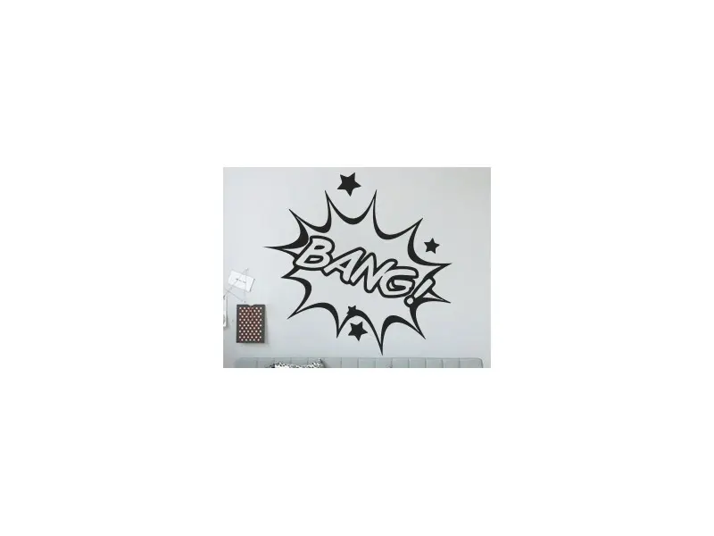 Sticker mural Pop Art Pop Art BD BANG! résultat en situation gros plan Sticker Pop Art BD BANG!