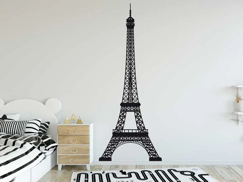 Sticker mural Tour Eiffel Paris résultat en situation Sticker mural Tour Eiffel Paris résultat en situation