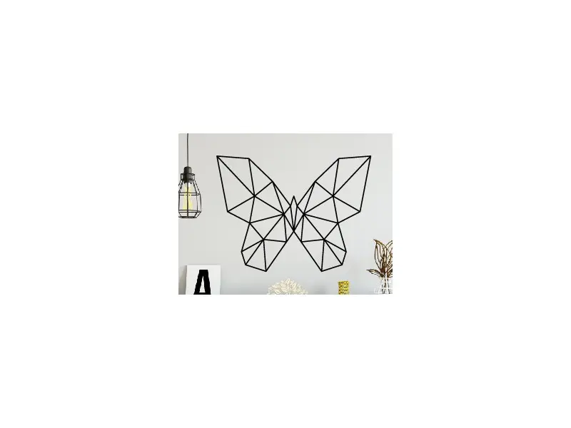 Sticker mural Origami - Géométrie Papillon Geometrique résultat en situation gros plan Sticker Papillon Geometrique
