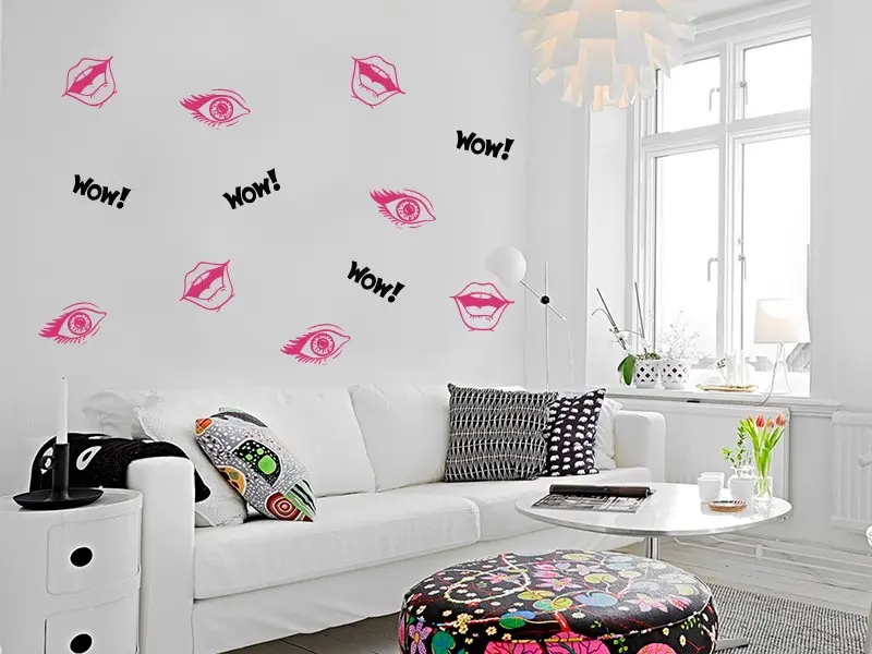 Sticker mural Pack Pop Art résultat en situation