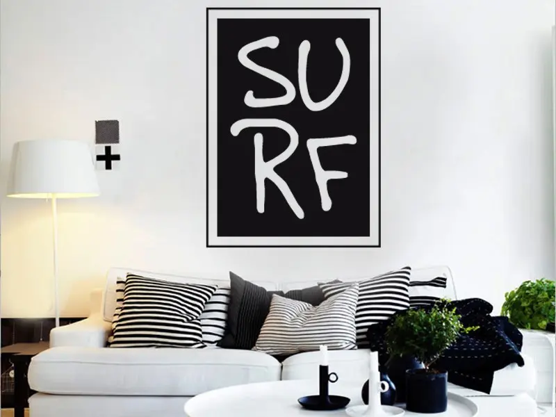 Sticker mural Surf Logo 2 résultat en situation
