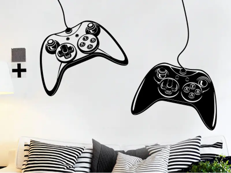 Autocolante Gamer Joystick résultat en situation gros plan Autocolante Gamer Joystick