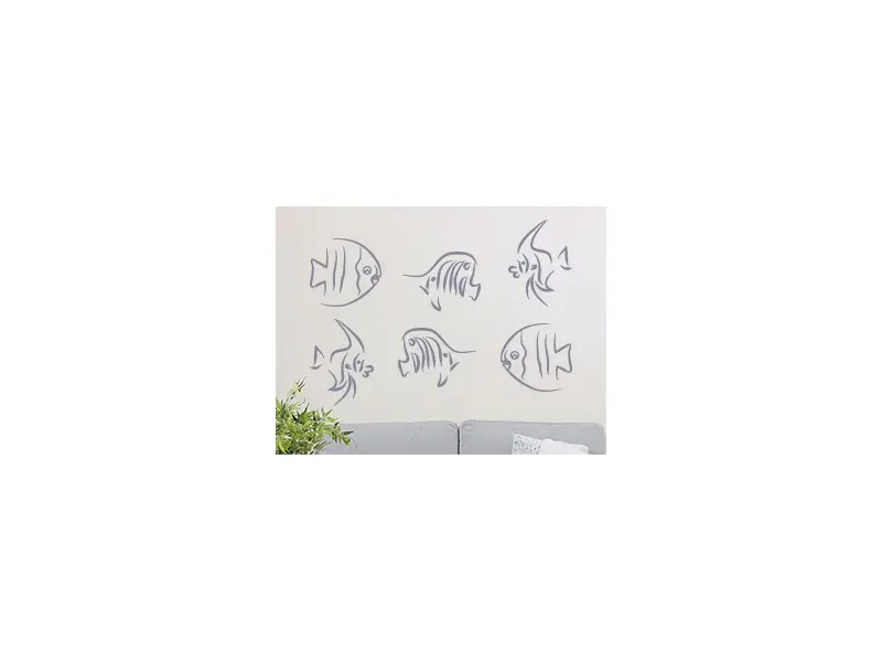 Sticker mural Sous la Mer Pack Poissons Originaux résultat en situation gros plan Sticker Pack Poissons Originaux