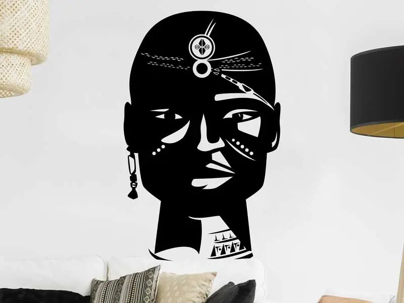 Autocolante Busto Africano Homen résultat en situation gros plan Autocolante Busto Africano Homen