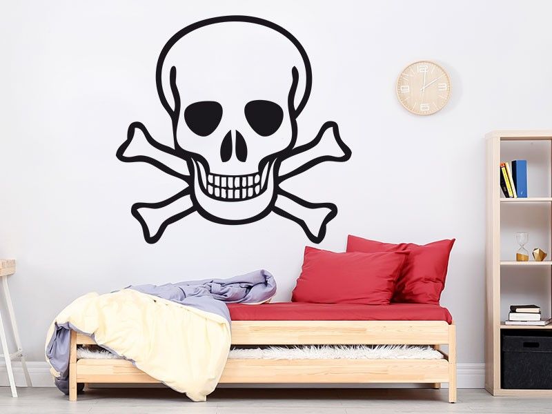 Sticker mural Tête de mort résultat en situation