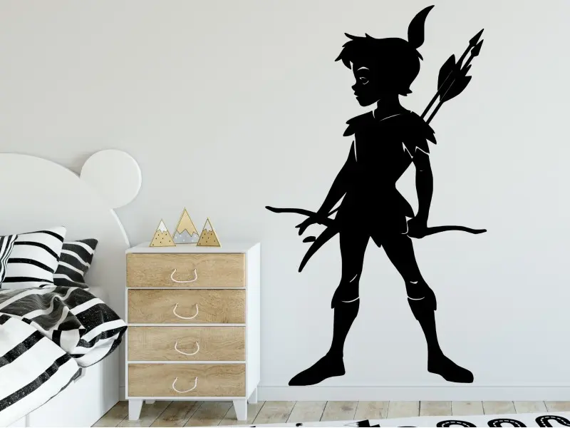Sticker mural Silhouettes Peter Pan et son Arc résultat en situation gros plan Sticker Peter Pan et son Arc