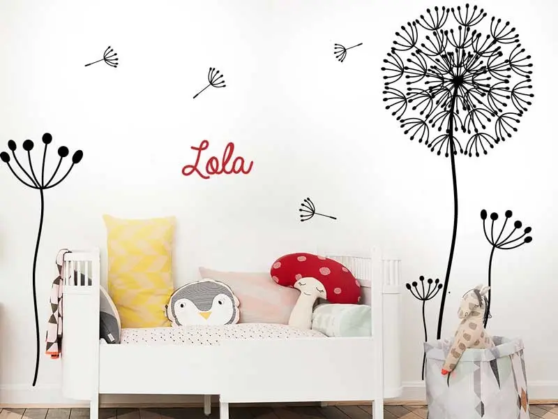 Sticker mural Stickers muraux fleurss Fleurs Pissenlit 6 résultat en situation Stickers Fleurs Pissenlit 6