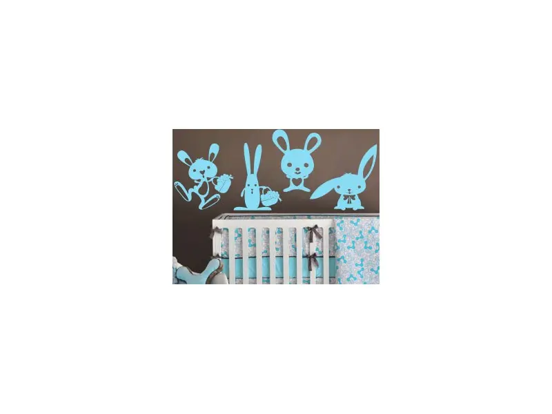Autocolante de parede Pack Coelhos