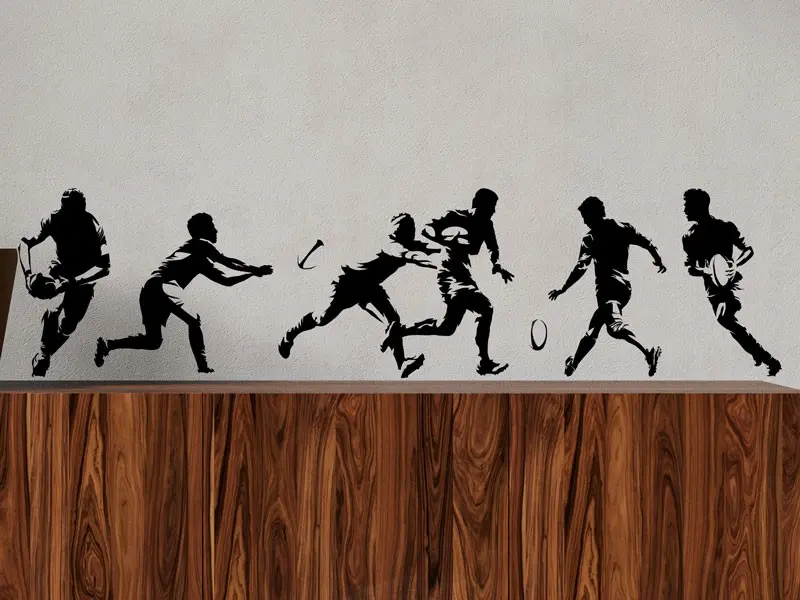 Sticker mural Stickers Sport Kit 6 Joueurs de Rugby résultat en situation gros plan Sticker Kit 6 Joueurs de Rugby