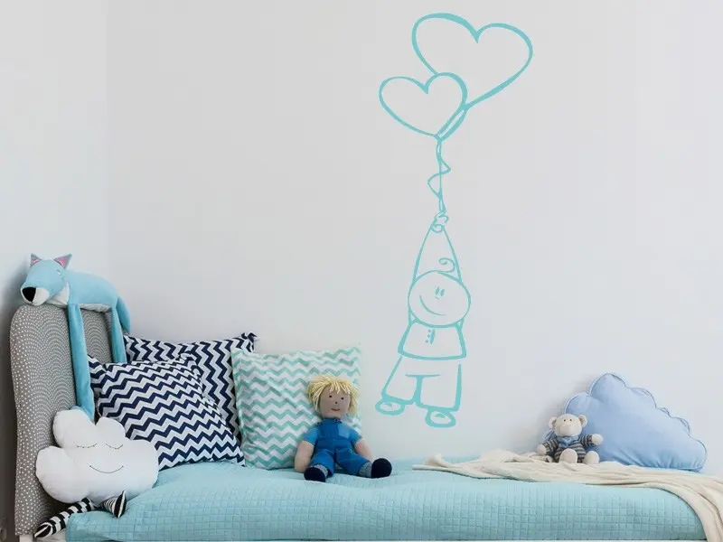 Sticker mural Stickers Bébé P'ti Boy résultat en situation Sticker P'ti Boy