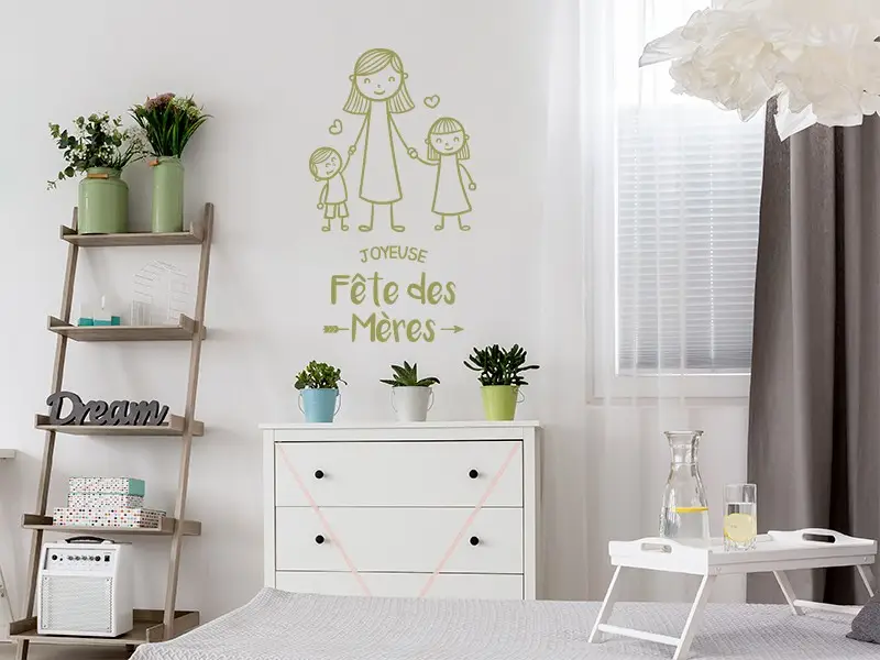 Autocolante de parede Maman et Enfants Joyeuse Fête des Mères Autocolante de parede Maman et Enfants Joyeuse Fête des Mères