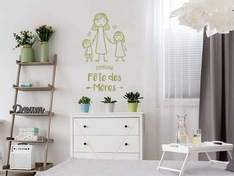 Sticker mural Outros eventos Maman et Enfants Joyeuse Fête des Mères résultat en situation Sticker Maman et Enfants Joyeuse Fête des Mères