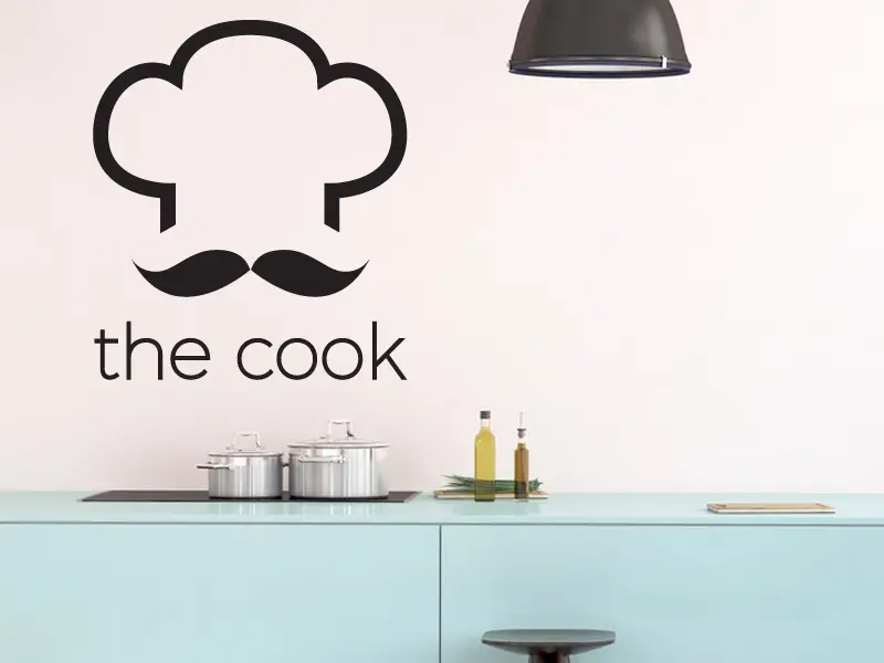 Sticker mural Stickers Cuisine The Cook résultat en situation Sticker The Cook
