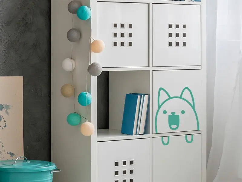 Sticker mural Chat Funny Happy résultat en situation
