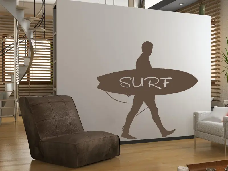 Sticker mural Surf Surfer 4 résultat en situation Sticker Surfer 4