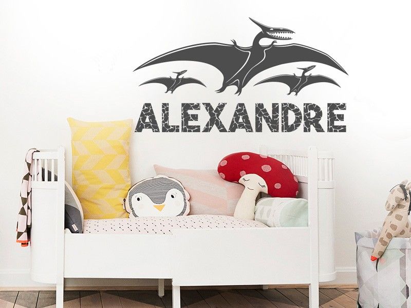 Autocolante de parede Dinossauro Voador Pteranodonte Personalizável