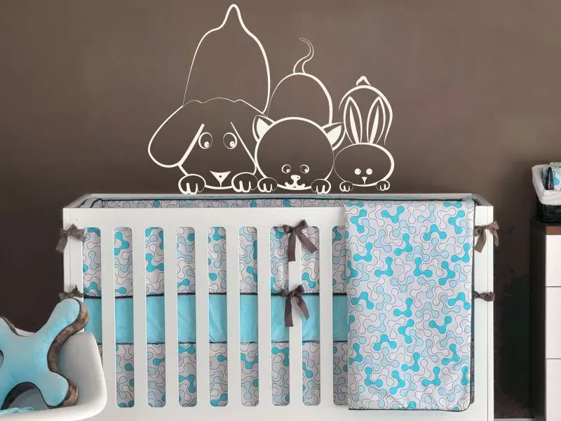 Sticker mural Animaux Petits animaux coquins résultat en situation Sticker Petits animaux coquins