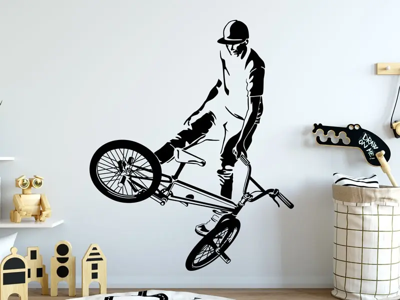 Sticker mural Silhouette BMX Freestyle 2 résultat en situation