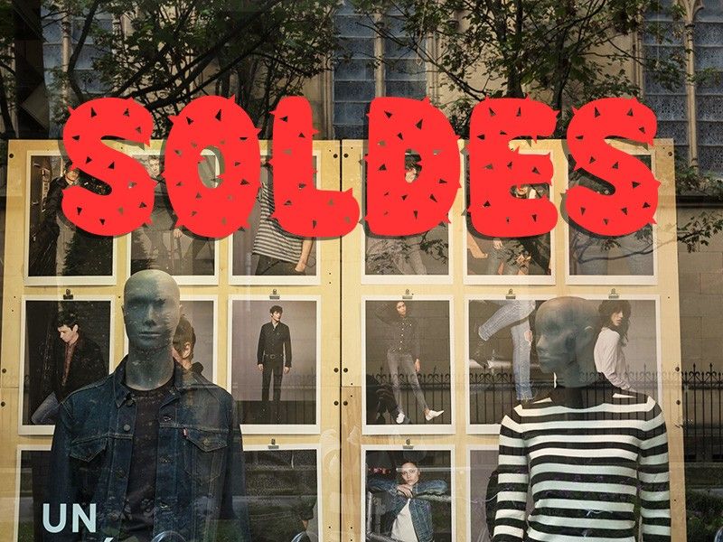 Sticker vitrine Soldes Cactus