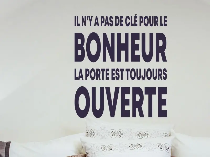 Sticker mural Motivation Citation Il n'y a pas de clé résultat en situation gros plan Sticker Citation Il n'y a pas de clé