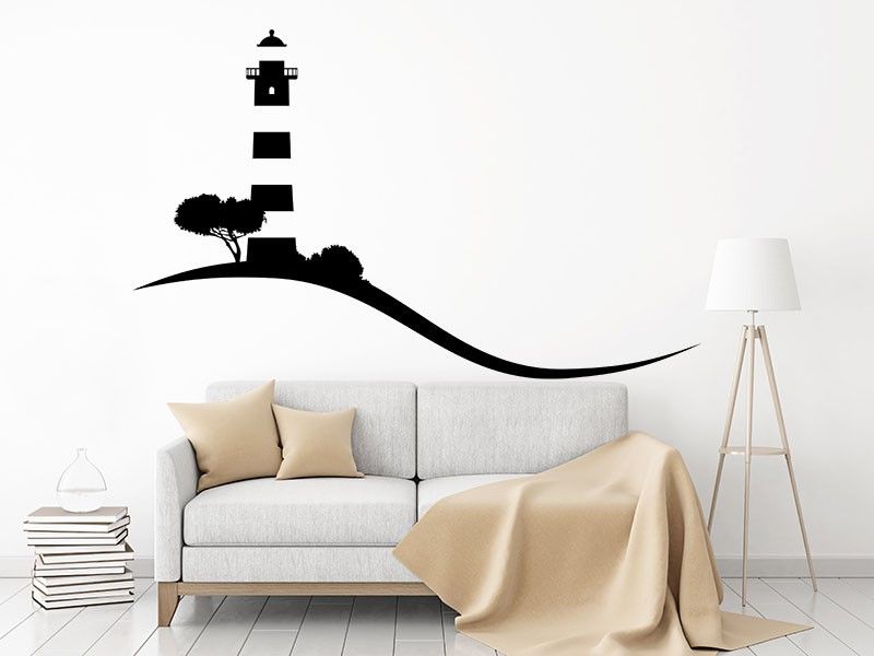 Sticker mural Paysage Phare résultat en situation