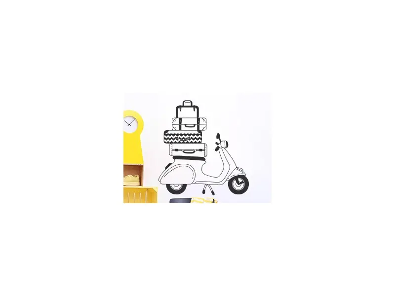 Sticker mural Auto & Moto Vespa Vintage résultat en situation gros plan Sticker Vespa Vintage