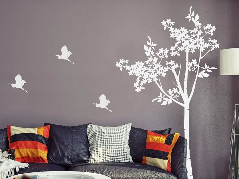 Sticker mural Stickers Arbres Arbre Floral résultat en situation gros plan Sticker Arbre Floral