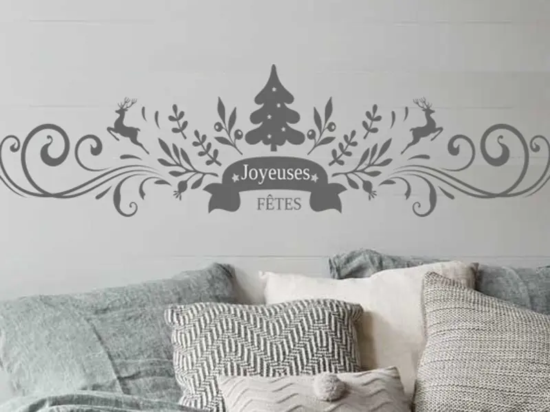 Sticker mural Noël Ornement Décoratif de Noël résultat en situation gros plan Sticker Ornement Décoratif de Noël