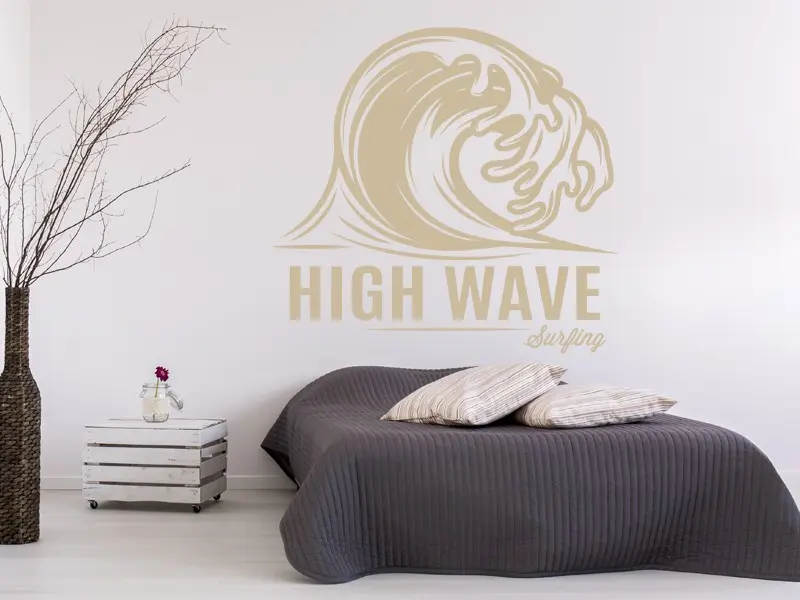 Sticker mural Surf Vague Surf résultat en situation Sticker Vague Surf