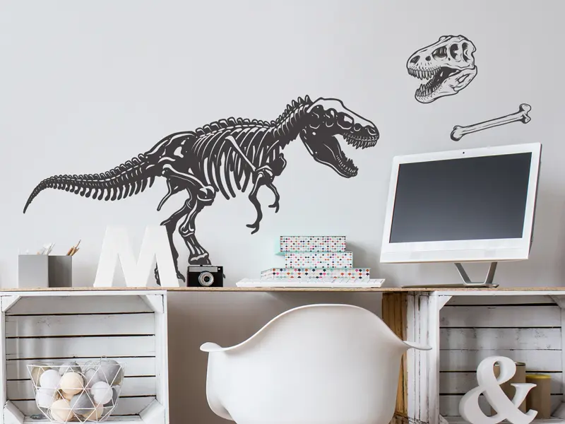 Sticker mural Dinosaures Dinosaure Raptor résultat en situation Sticker Dinosaure Raptor
