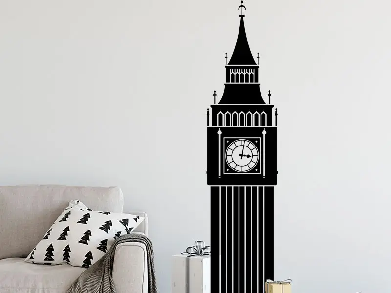 Autocolante Big Ben résultat en situation gros plan Autocolante Big Ben