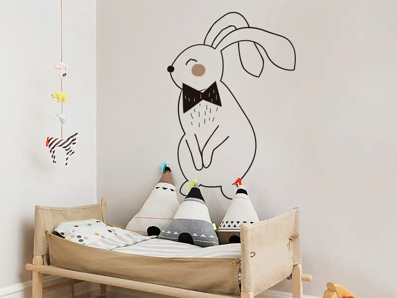 Sticker mural Animaux Petit Lapin résultat en situation Sticker Petit Lapin