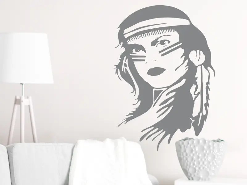 Sticker mural Silhouettes Indienne résultat en situation Sticker Indienne