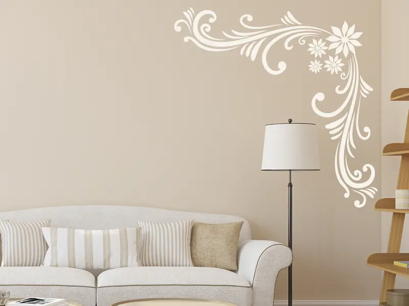 Sticker mural Illusion & Abstrait Ornement d'angle résultat en situation Sticker Ornement d'angle