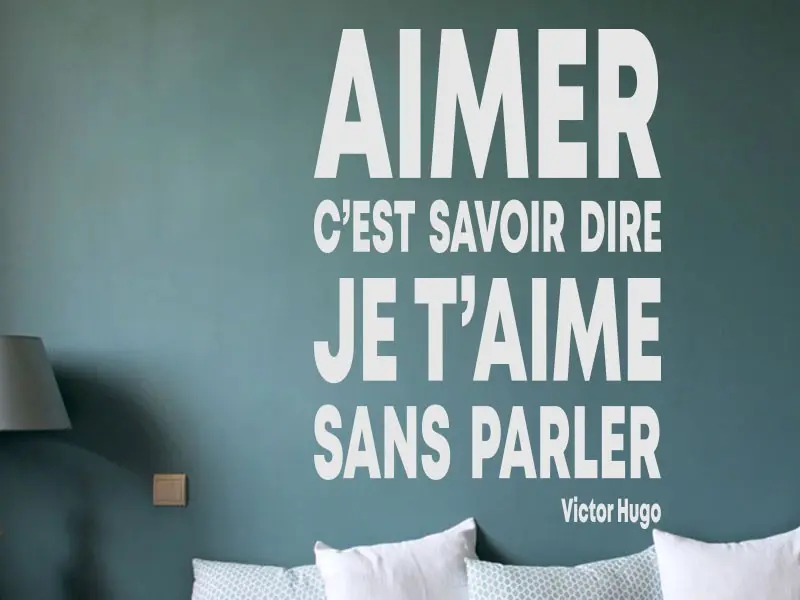 Sticker mural Citações de Autor Citation Aimer de Victor Hugo résultat en situation gros plan Sticker Citation Aimer de Victor Hugo